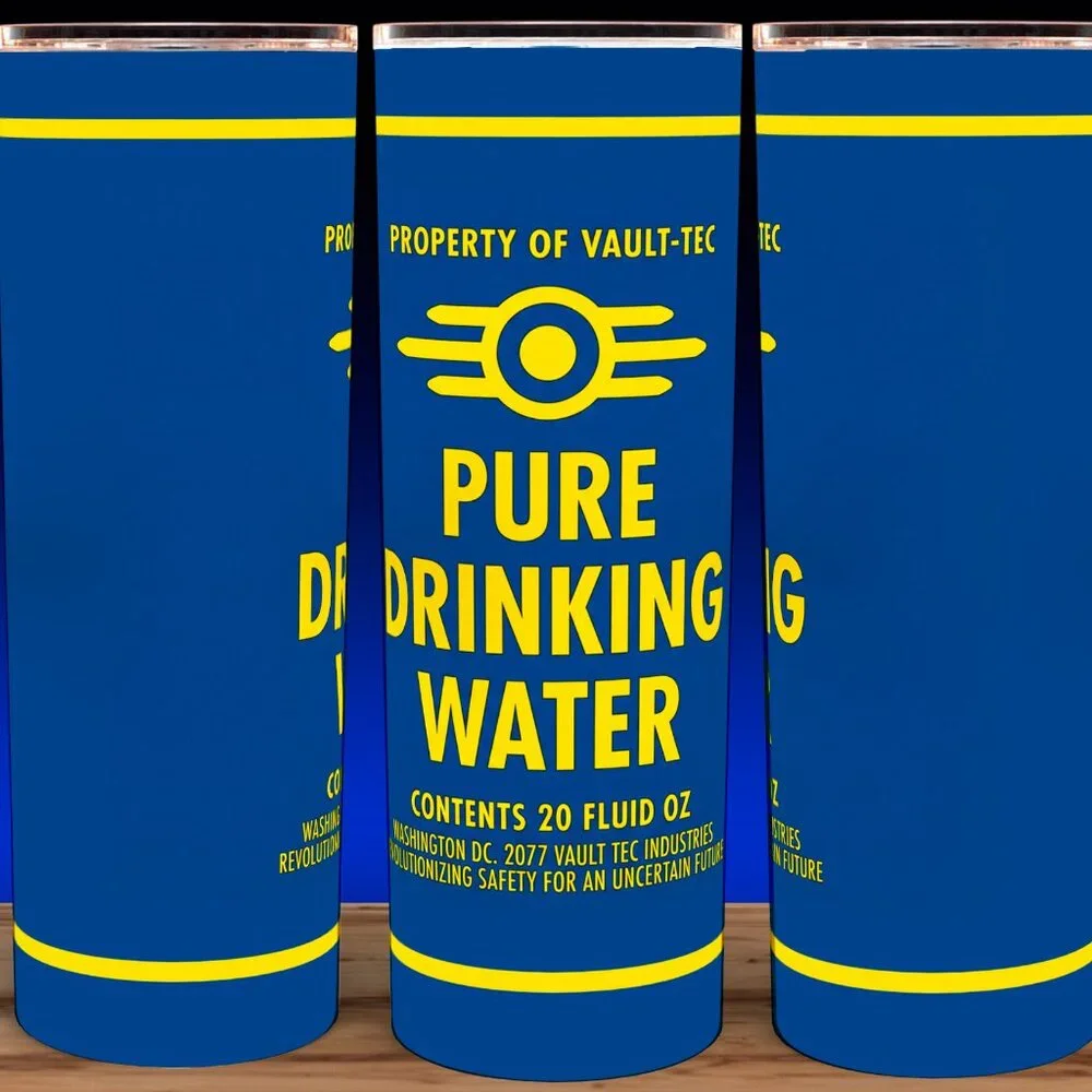 Glow in the Dark Vault-Tec Pure Drinking Water Fallout Gaming Cup Mug Tumbler